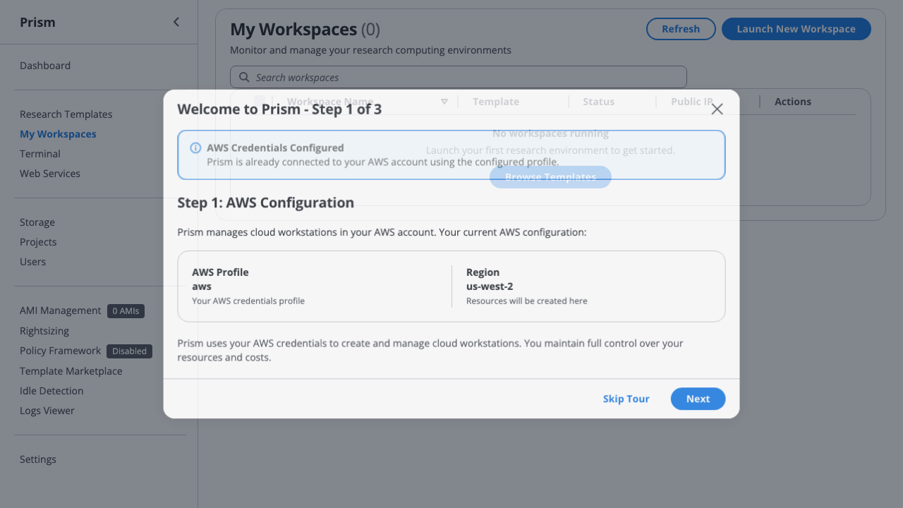 Workspaces List